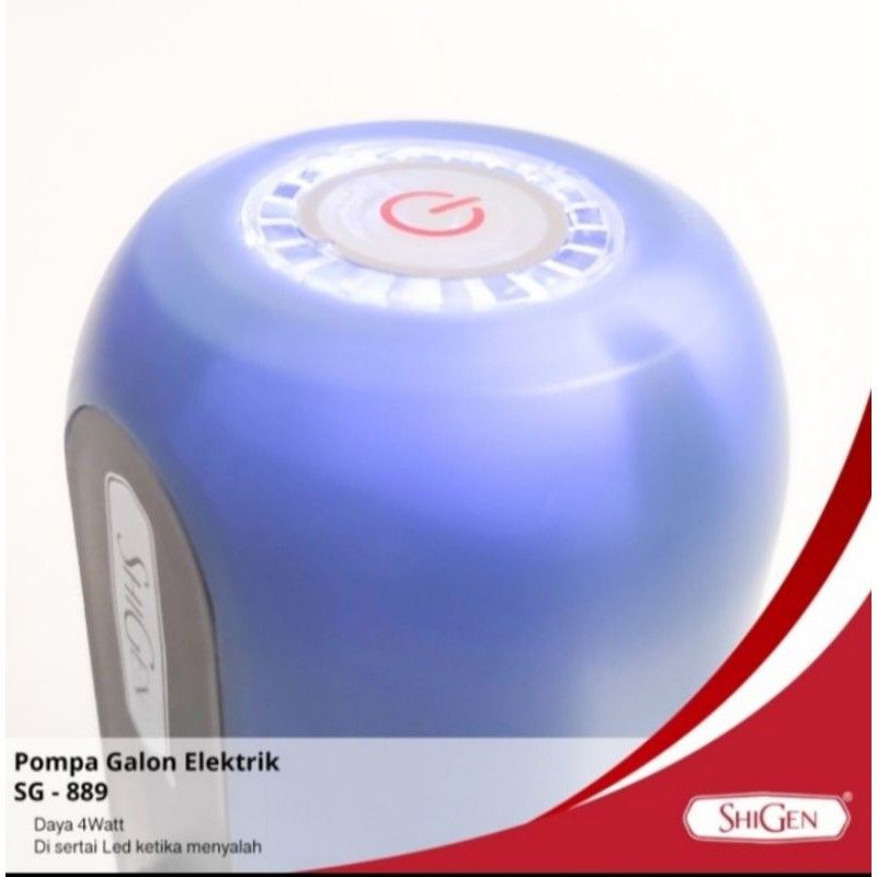 Pompa Galon Elektrik Cas LED Dispenser Air Galon Charger SHIGEN SG-889