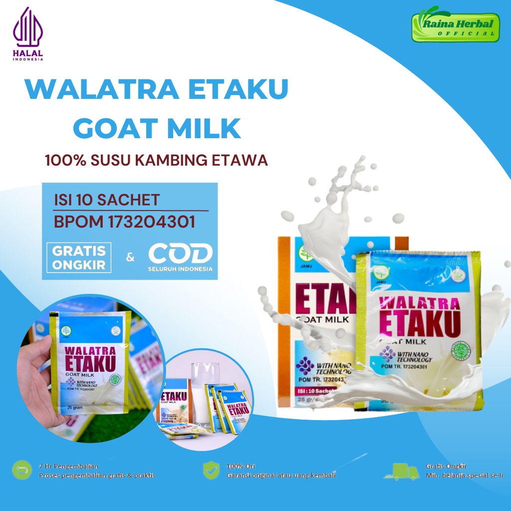 

Raina Herbal - Walatra Etaku 100% Susu Kambing Etawa Asli With Nano Teknologi