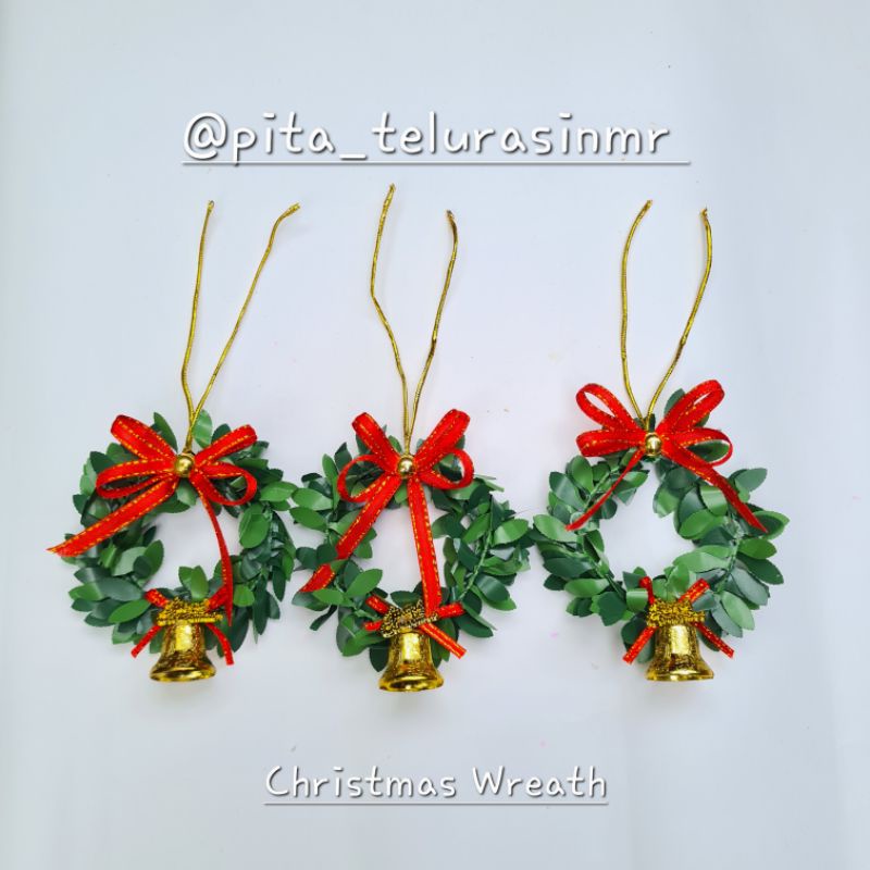 

Christmas Wreath mini | hiasan natal | garland krans | pita hampers natal