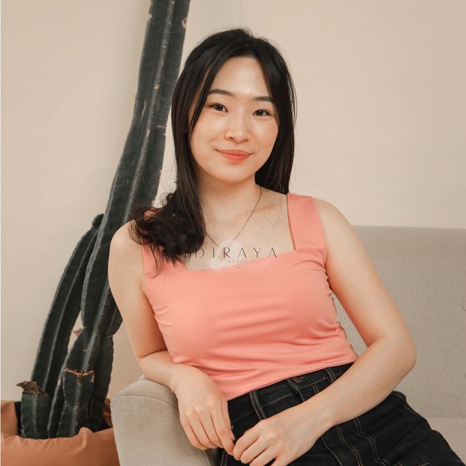 Diraya Tank Top Korea Crop Top Tali Lebar