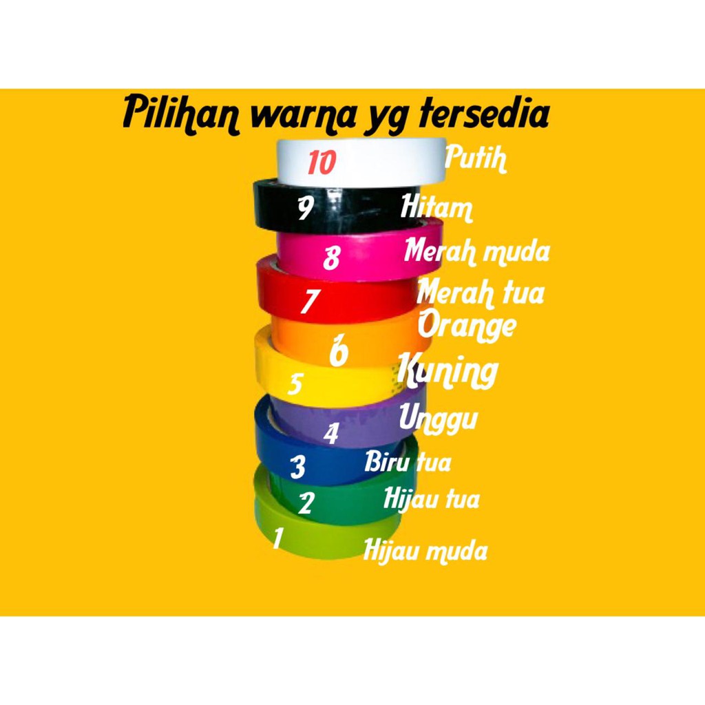 

Isolasi stationery tape warna 24 mm (1"x 60 yards)