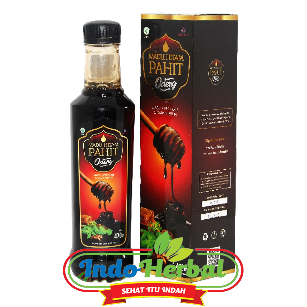 Madu Hitam Pahit Spesial Odeng El Medinah | Madu Propolis Plus Daun Insulin 470 gr