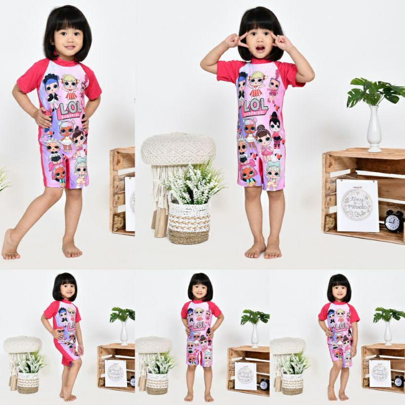 Baju Renang Anak Perempuan Diving Karakter LOL Frozen Kuda Pony/ oKe bagus loh