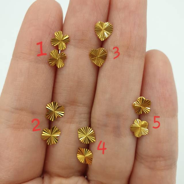 Anting emas asli kadar 875 model jarum simple elegant stengah gram lebih #101018