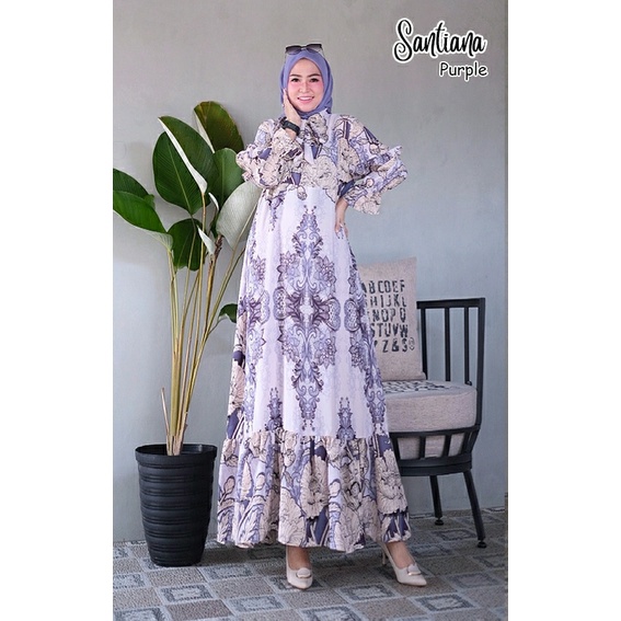 GAMIS MOTIF BATIK SANTIANA DRESS KONDANGAN