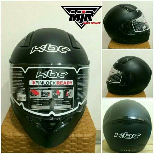 Helm KBC VK Solid – Black Doff Helm Full Face