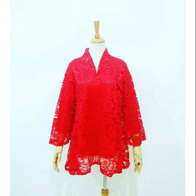 Baju Kebaya Sabrina Modern Atasan Brukat Brokat Lace Wisuda Kondangan Pesta Muslim Milea Tangan Luru