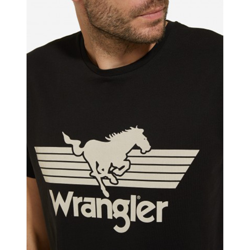 Kaos Wrangler | Kaos Pria | Retro Wild Horse Hitam | KWPRWH - 01