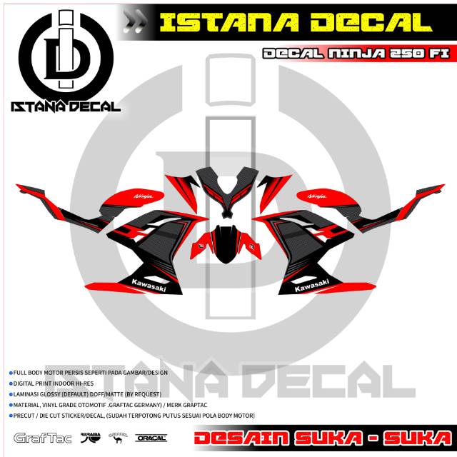 Sticker motor decal ninja 250 fi