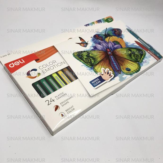 

(PERALATAN MENGGAMBAR) PLASTIC CRAYON 24 COLORS / KRAYON 24 WARNA DELI C20020 (SET) COD