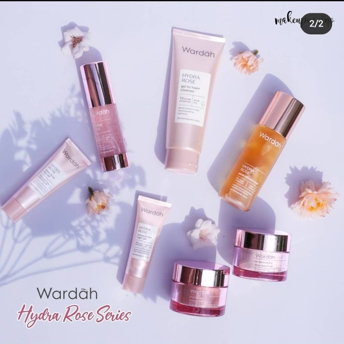 ❣️Rakkistore99❣️Wardah Hydra Rose Series | Dewy Aqua Day Gel-Moisture Rich Night Gel-Foam Cleanser-Toner