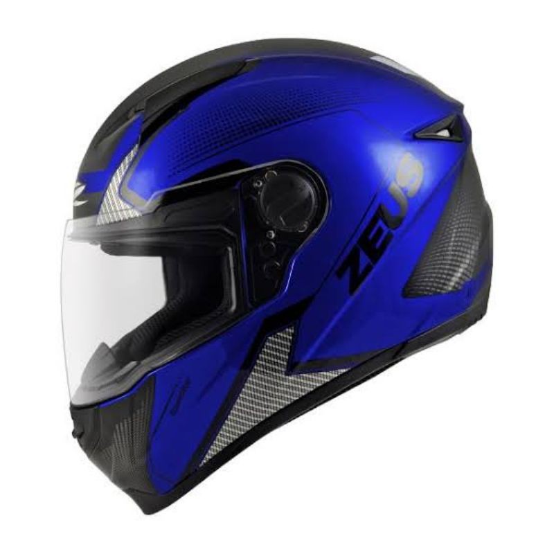 zeus 811 blue black biru hitam yamaha movistar R15 R25 M L XL helm