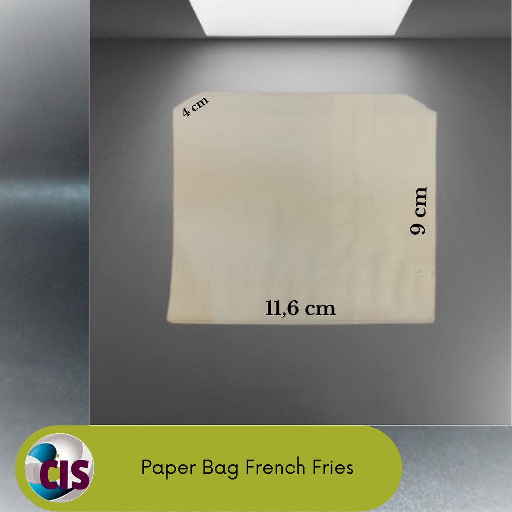 

100 pcs Paper Bag French Fries / Kantong Kertas (Putih)