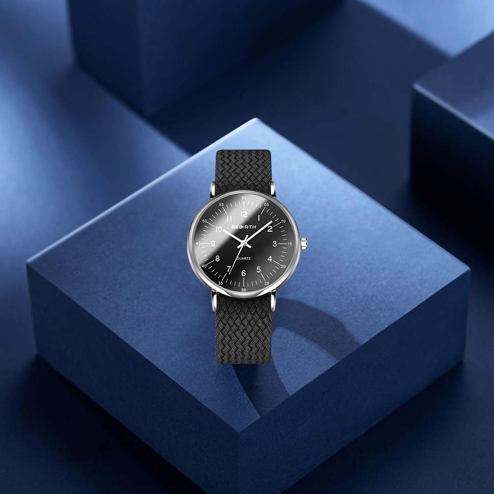 REBIRTH Jam Tangan Wanita Simple Santai Olahraga Tali Nilon Tahan Air Jam Tangan Cewek-7