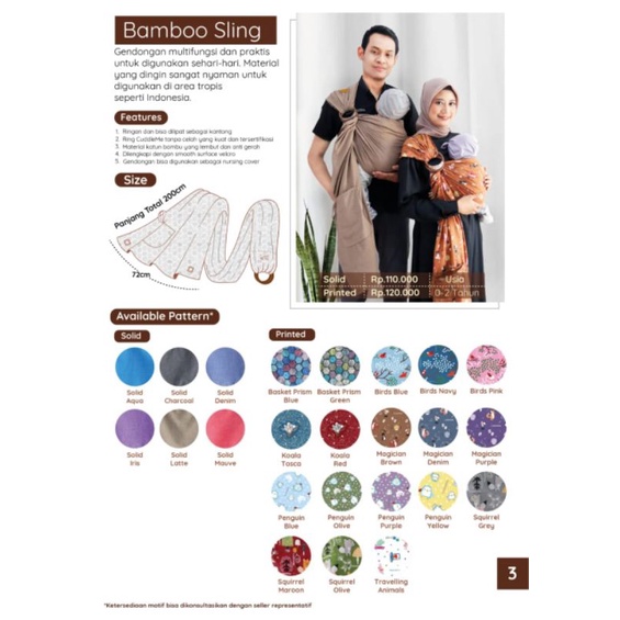Cuddle Me - Gendongan Bayi M Shape Ringsling Bamboo