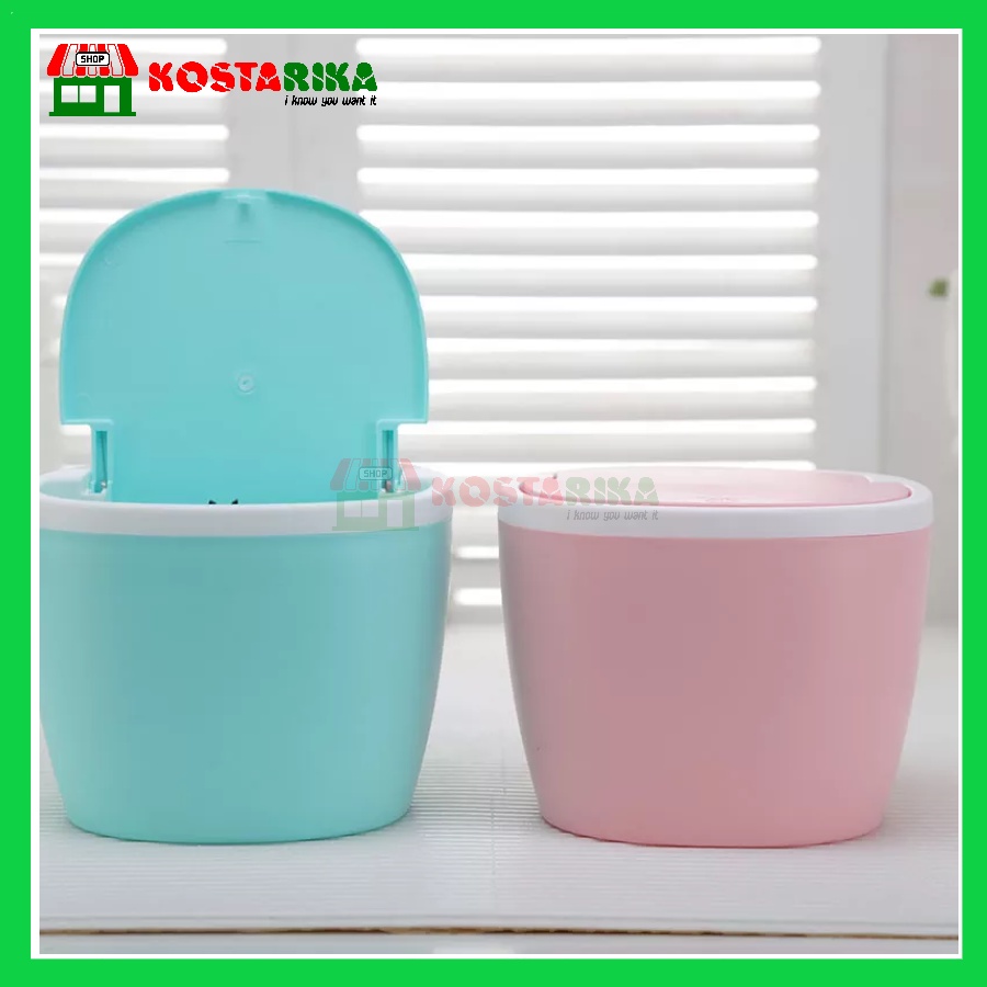 Tempat Sampah Mini YUZHU TY 2441Praktis Simple Bahan Swing Type Trash Bin