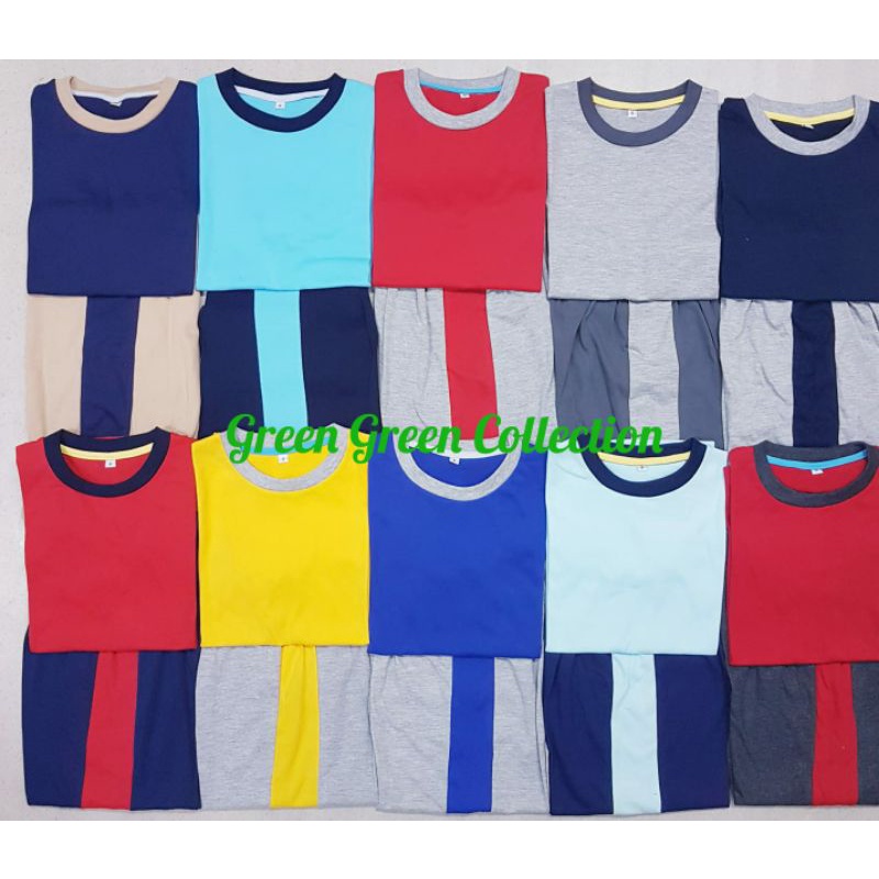piyama kaos polos celana kombinasi