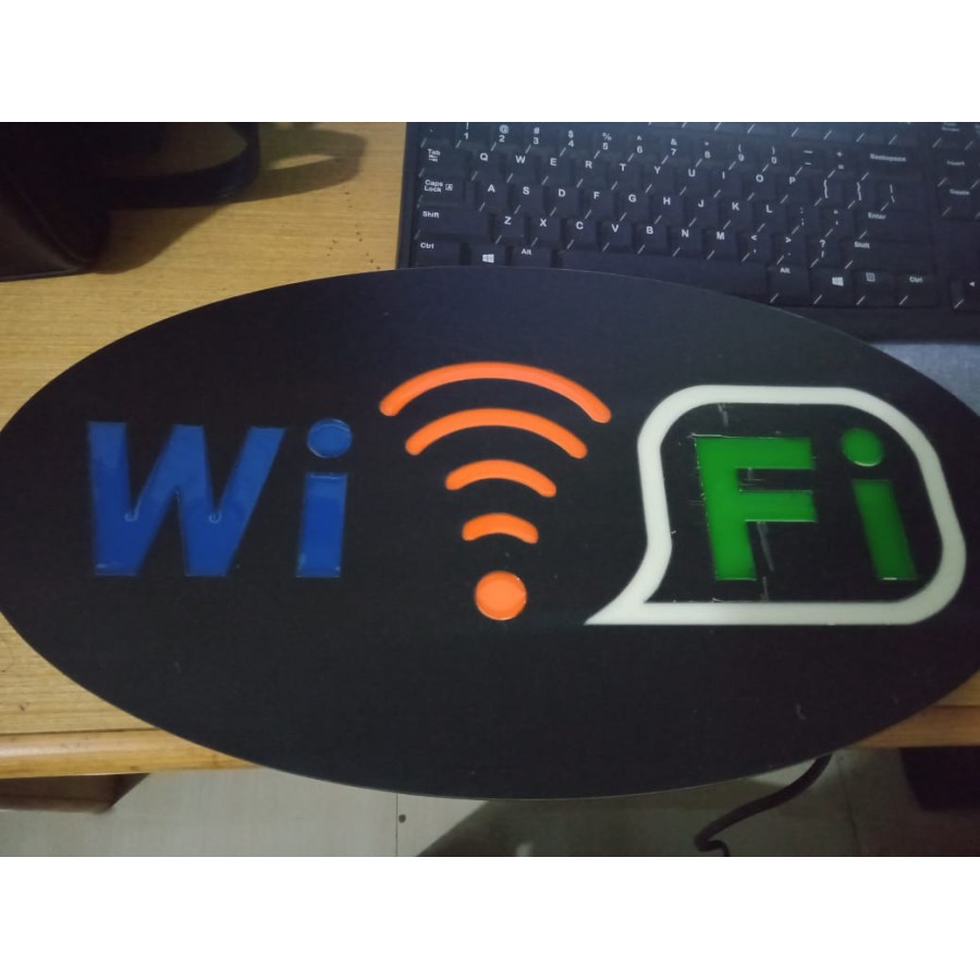 Tulisan Lampu LED Papan Sign WIFI Logo / Papan Akrilik "Wifi" LED