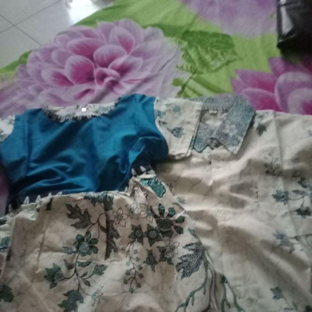 Gamis Syari Atasan Couple Sarimbit Batik Pita Melati