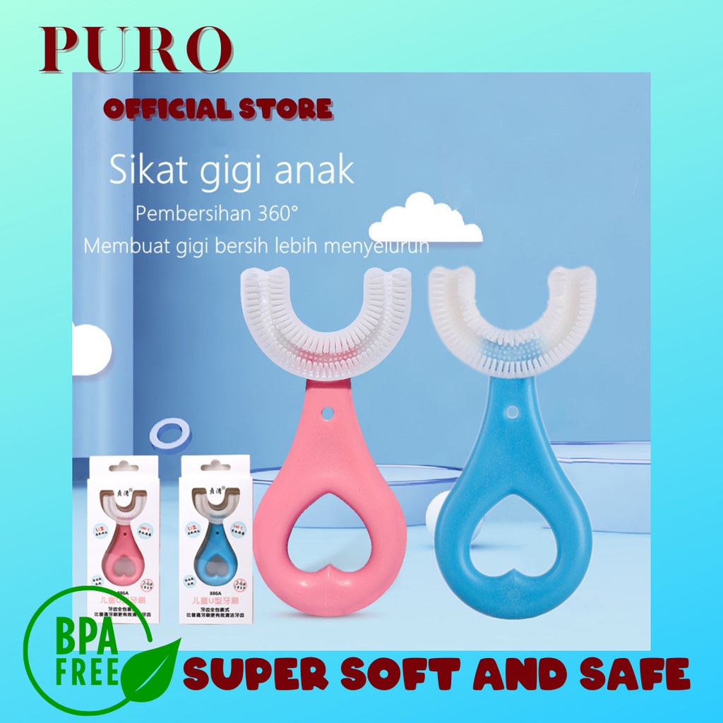 Sikat Gigi Anak Bentuk U Bahan Silikon / Tooth Brush Baby Silicon / Training Toothbrush / Sikat Gigi Silikon