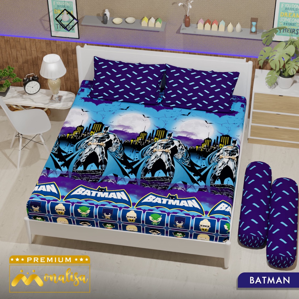 Monalisa Premium BedCover SET Sprei Uk 160/180 - Batman