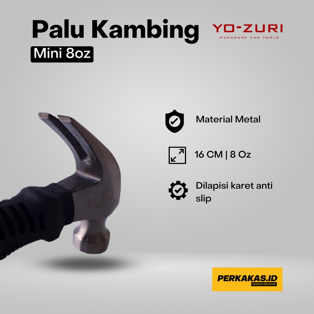 Palu Kambing Mini 8oz Karet Anti Slip YOZURI