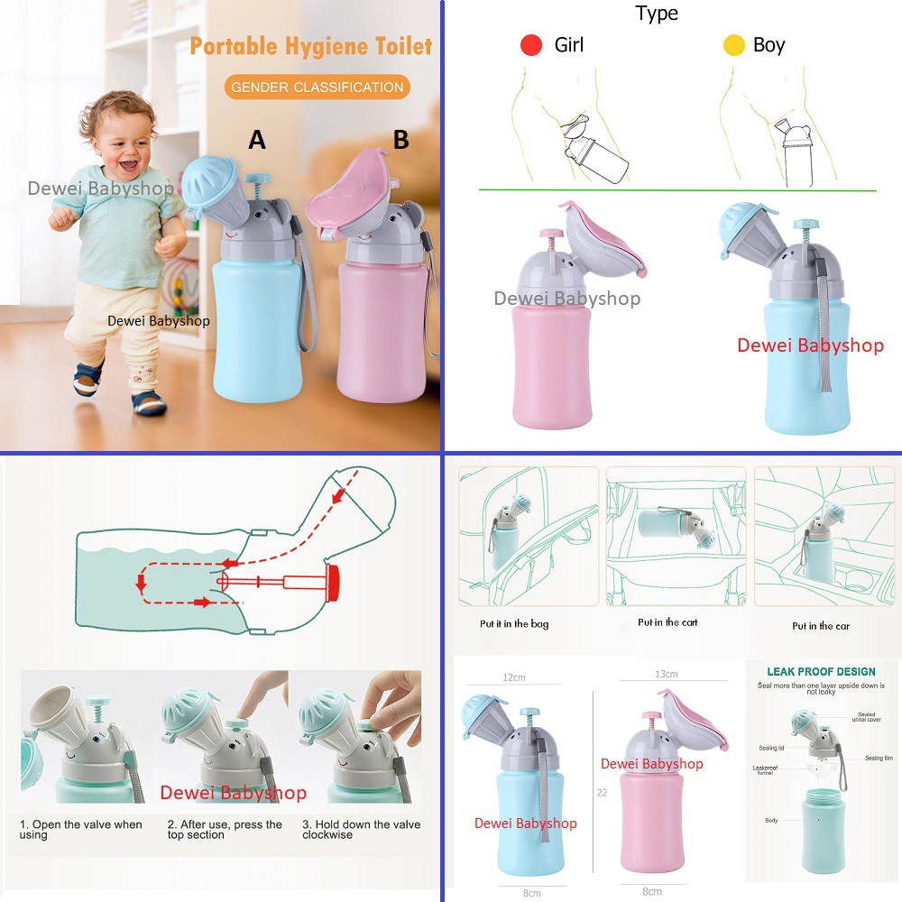 Pispot Travel Portable Baby ( Botol Tempat Pipis Anak Bayi  / Potty Toilet Training Pee )