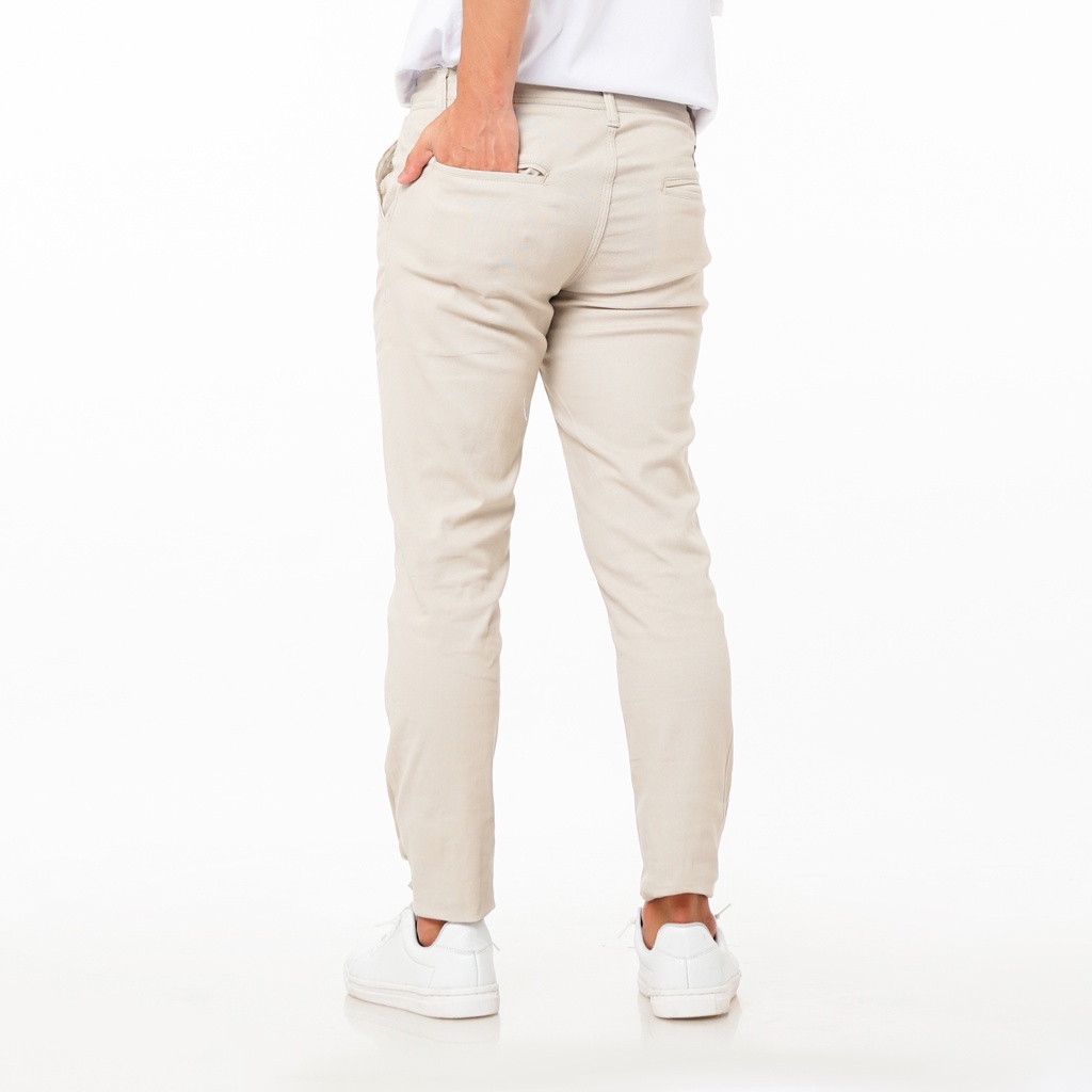 SANVANINA Celana Panjang Pria Chino Cream Slim Fit | Tailor H-058