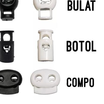 ❉ STOPPER TALI TAS SERUT / TALI KUR @500 PCS Stopper Bulat / Botol / Compo ✤