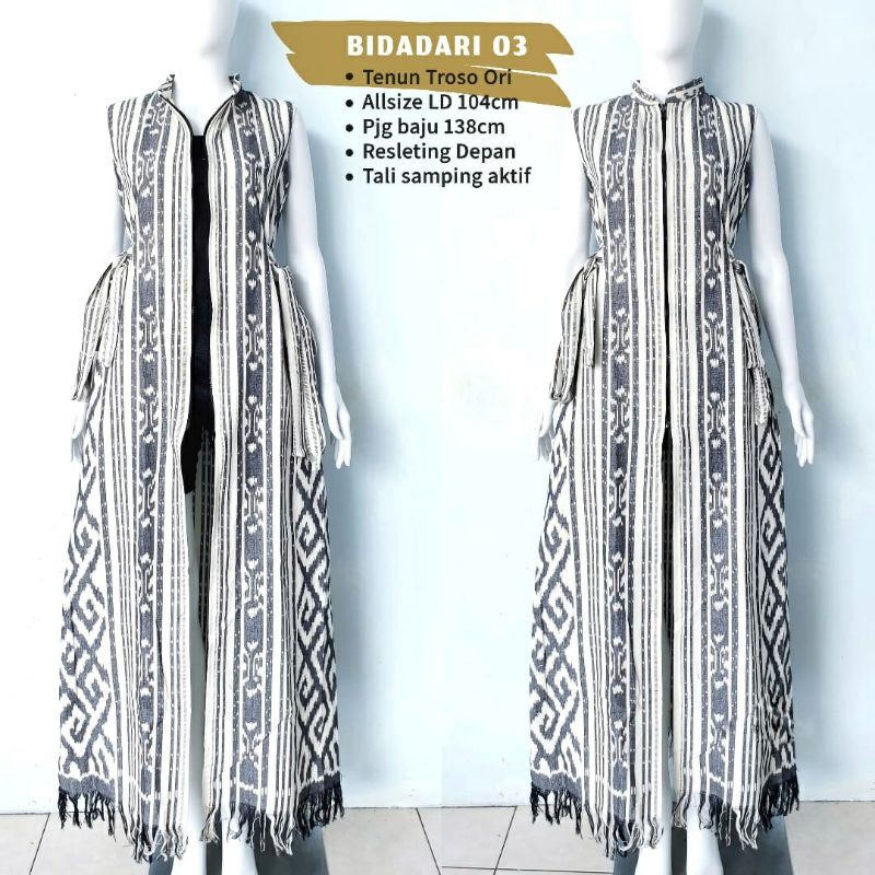 Long Outer Dress Tenun Troso Asli Jepara | Long Outer Dress Bidadari