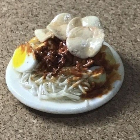 Magnet Kulkas bentuk miniatur ketoprak dari clay