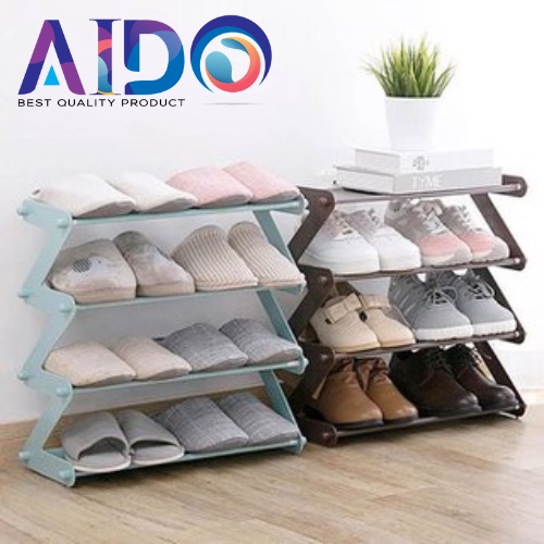 Rak Sepatu Zigzag minimalis / Rak sandal 4 Susun Shoes Rack Sandal Holder Rak sneaker Serbaguna Storage Rak sepatu portable - 4604