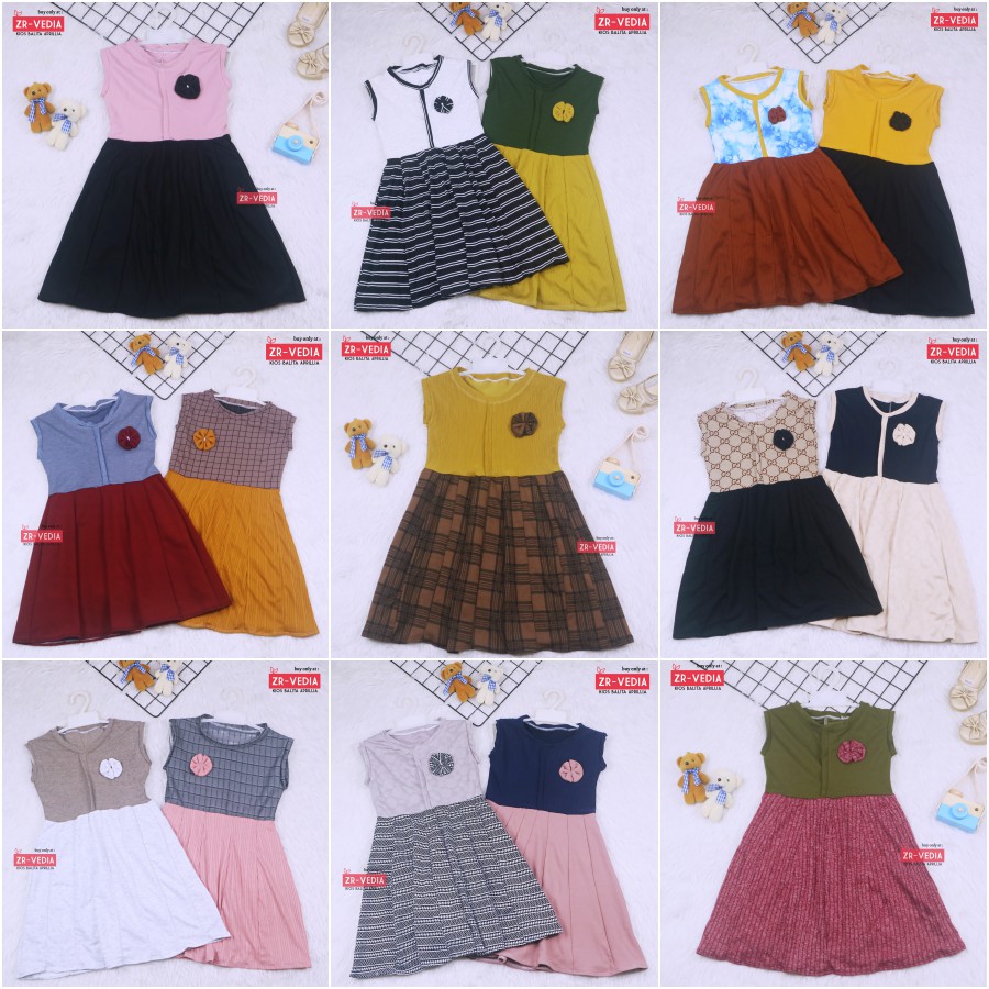 Dress Bilqis uk 5-6 Tahun / Dres Yukensi Murah Grosir Baju Anak Perempuan Harian Gaun Pesta Pakaian