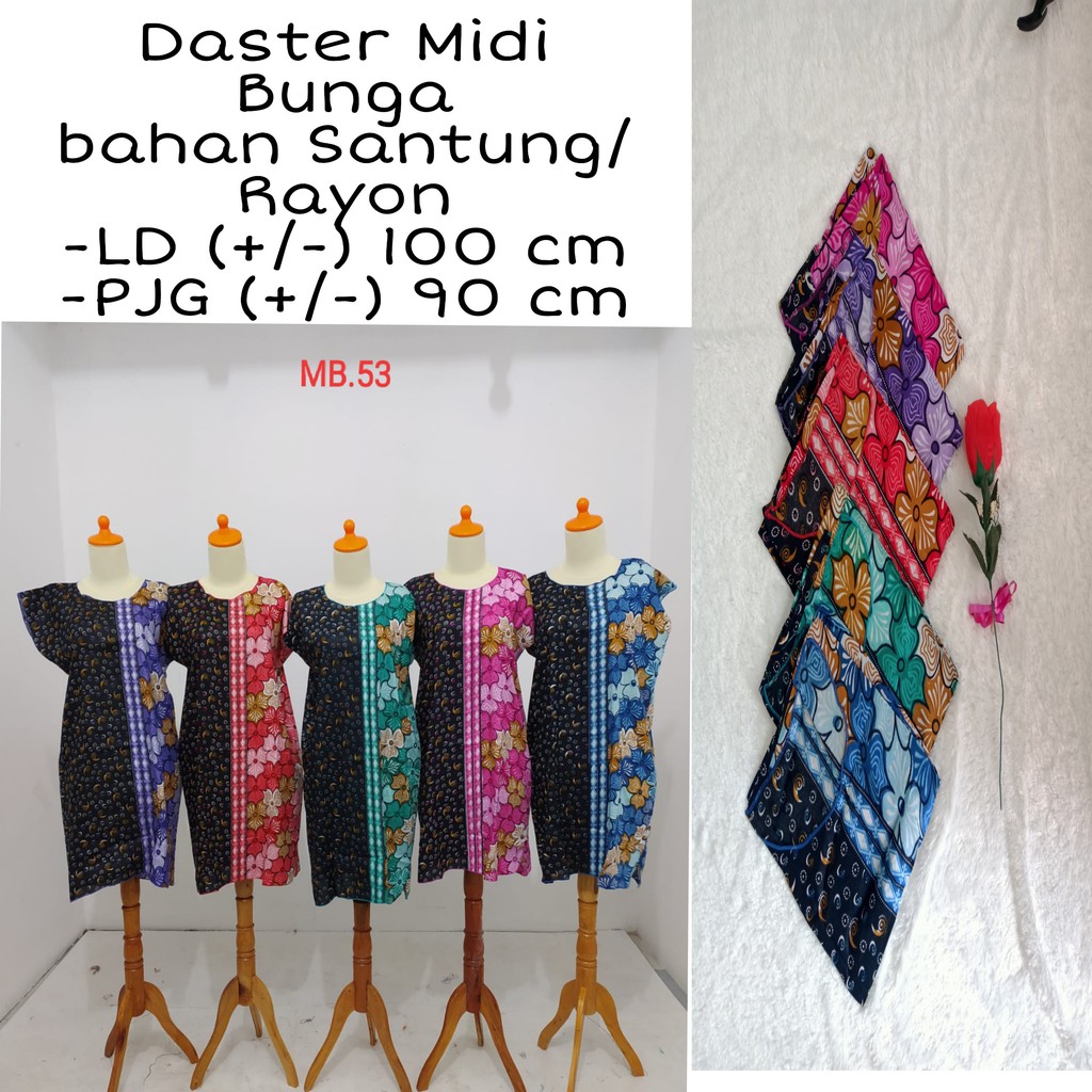 Daster Dress Midi Wanita/Daster Santai/Dress Santai/Daster wanita/Baju Tidur/Piyama