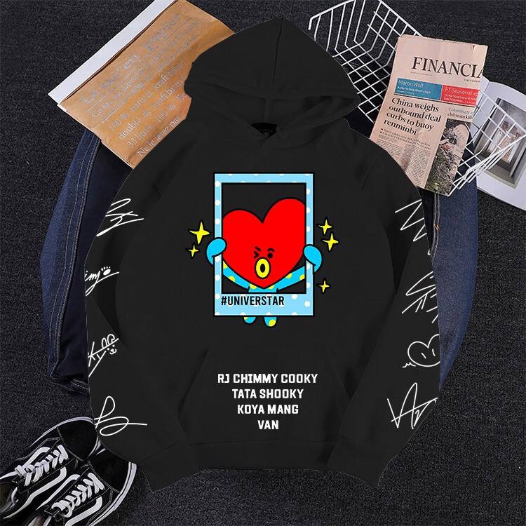 SWEATER HOODIE TATA/SWEATER WANITA TERBARU/SWEATER BTS/SWEATER HODIE LENGAN PANJANG TATA BT21 TTD