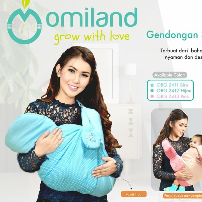 Gendongan Bayi Samping Topi Omiland Print Mono Polca