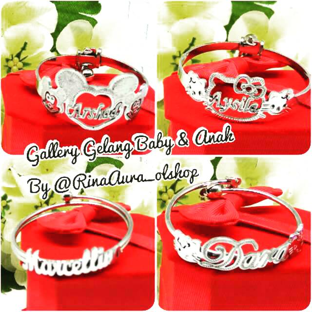  Gelang  nama  bayi unik bahan monel  bisa custom Shopee 