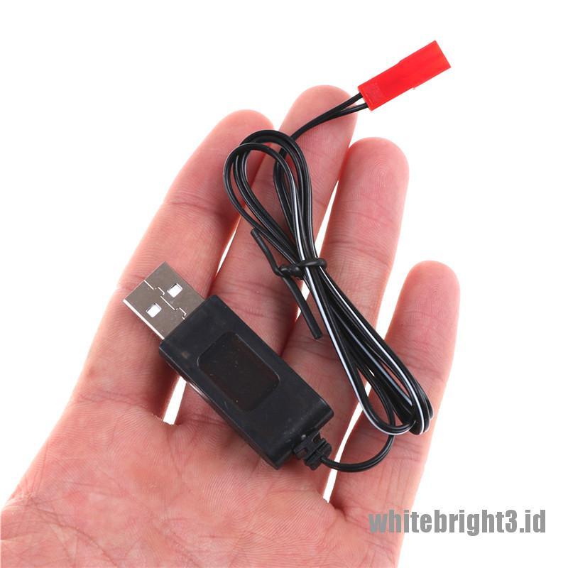 (white3) Kabel Adapter Charger USB 3.7V Warna Hitam Untuk Sky Viper Drone Helicopter