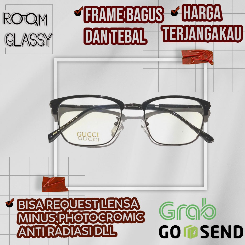 frame kacamata pria wanita normal/minus Gucci premium 022