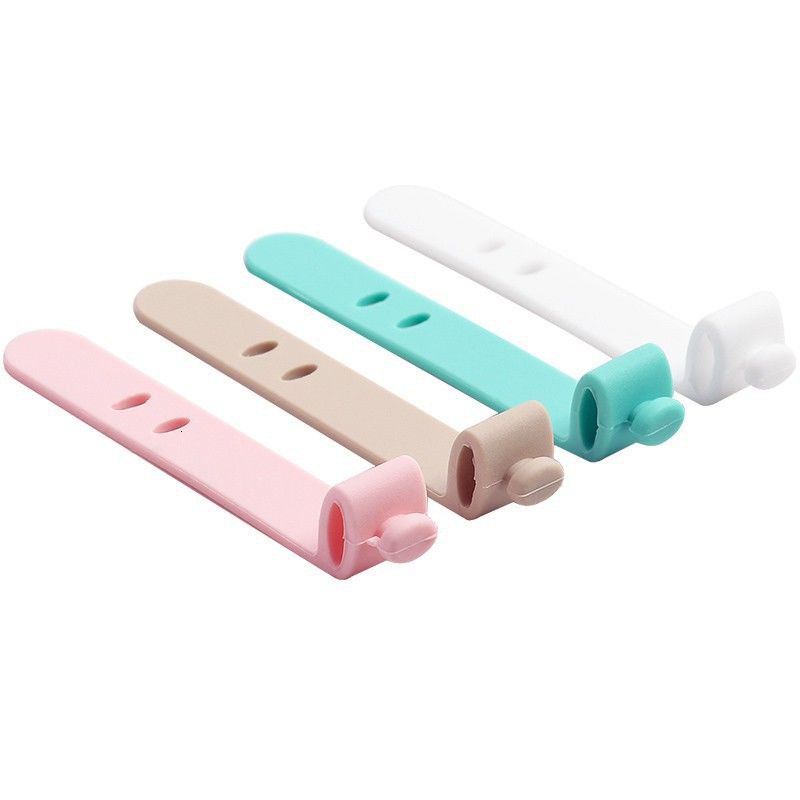 4pcs Convenient Adjustable Charging Cable/headphone Winder Bag