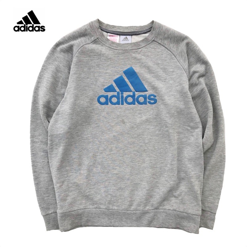 Adidas Original Crewneck Sweater Pria Grey Second Branded Adidas Second