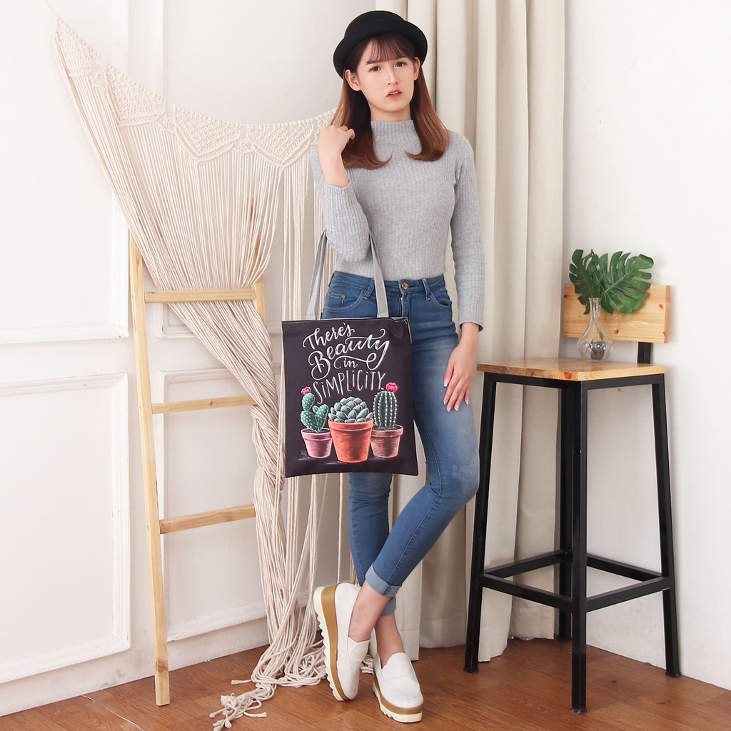 Ennwen TC63 Women Tote Canvas Bag Civeto Castus Tas Wanita Ennwen TC63 Women Tote Canvas Bag Civeto Castus Tas Wanita