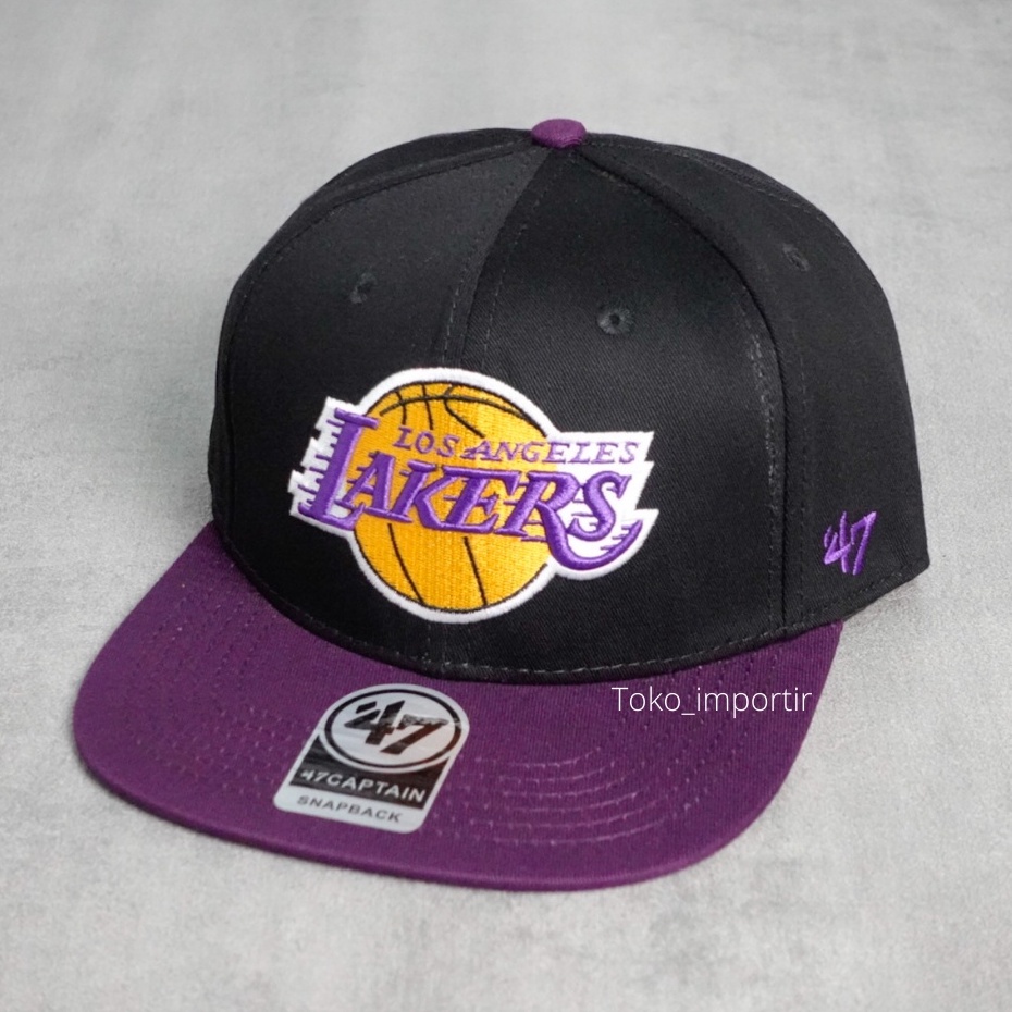 Topi Lakers Los Angels Snapback topi baseball pria Import Mirror ORI