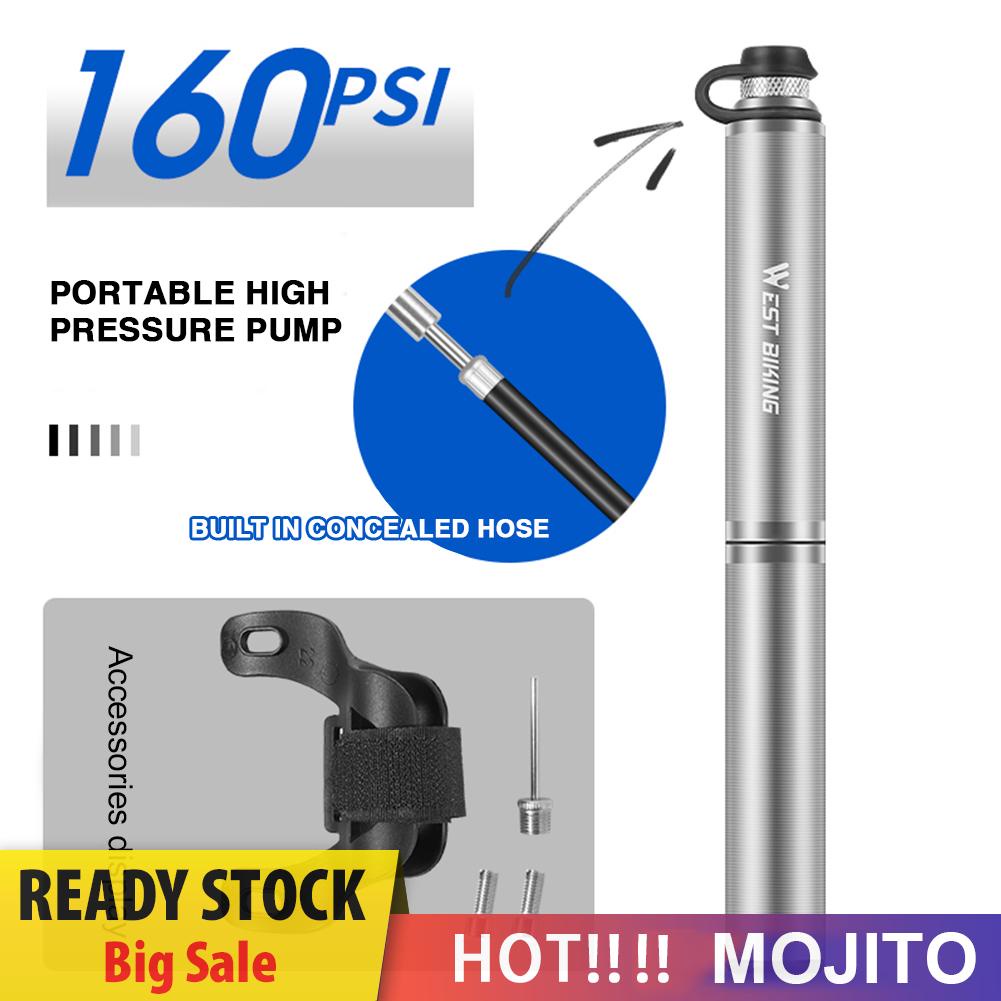 West Biking Pompa Angin Mini 160psi Untuk Ban Sepeda Balap / Mtb / Basket