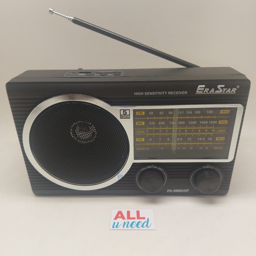 cod Radio Jadul EraStar ES-5500UAR FM/MW/SW PROTABLE 3 BAND RADIO - Radio Portable Mp3 Usb Sd Reader // RADIO ESRASTAR ES-5500UAR