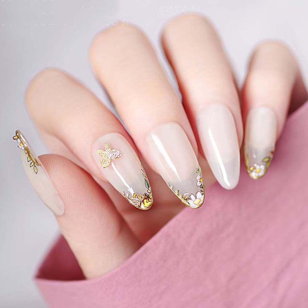 Mxbeauty Butterfly Nail Art Dekorasi Wanita Fashion Warna Emas Logam Kupu-Kupu Hiasan Kuku Ukuran Campur Perhiasan Kuku 3D