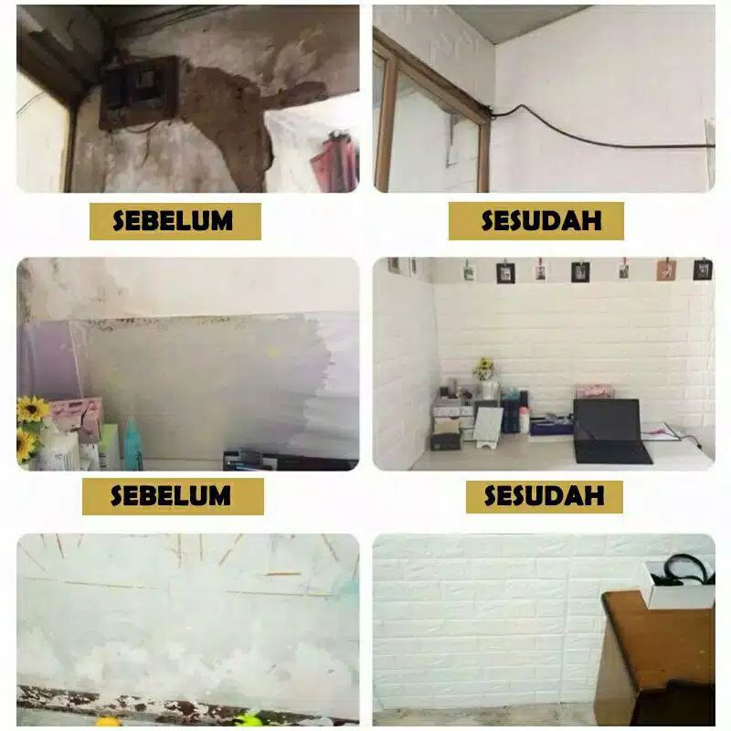 WALPAPER 3D FOAM  MOTIF BATU BATA  UK 70x77-3