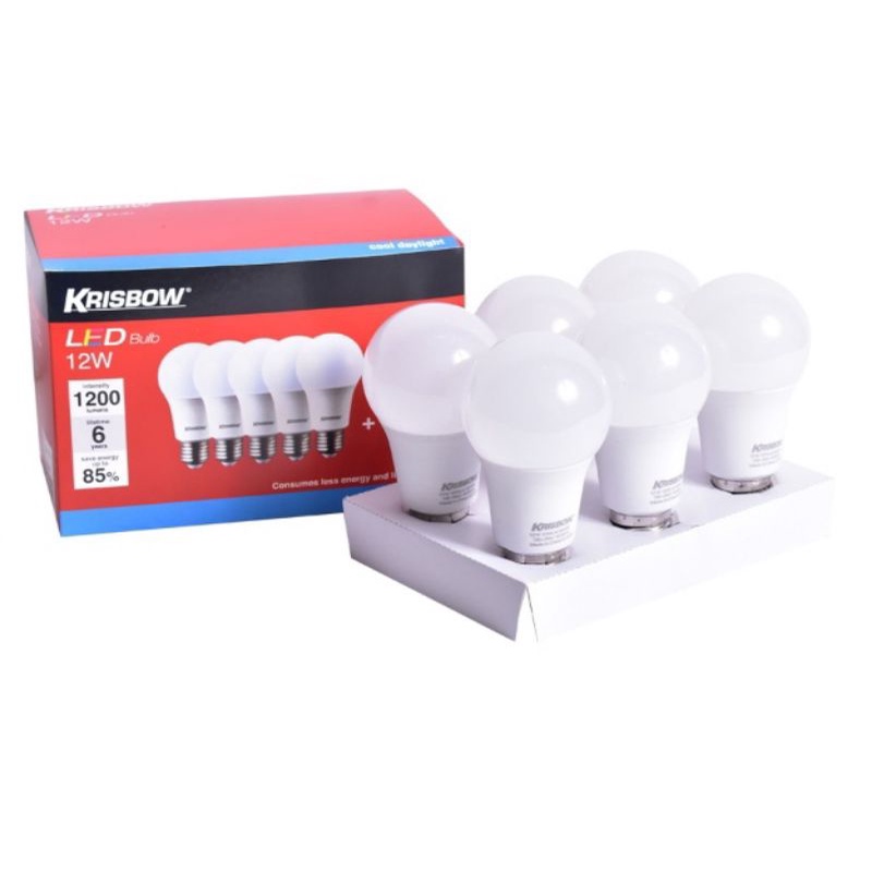 Krisbow lampu Led 12 Watt 6 Pcs 
