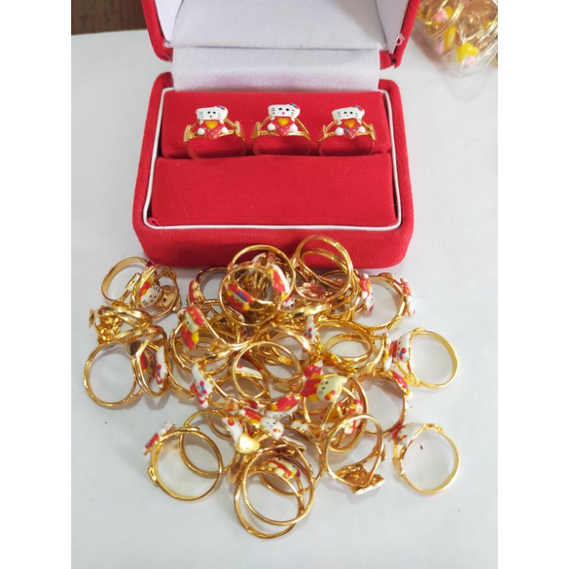 Cincin anak cat Hello Kitty, perak 925, sepuh emas kuning, 35.000/pcs