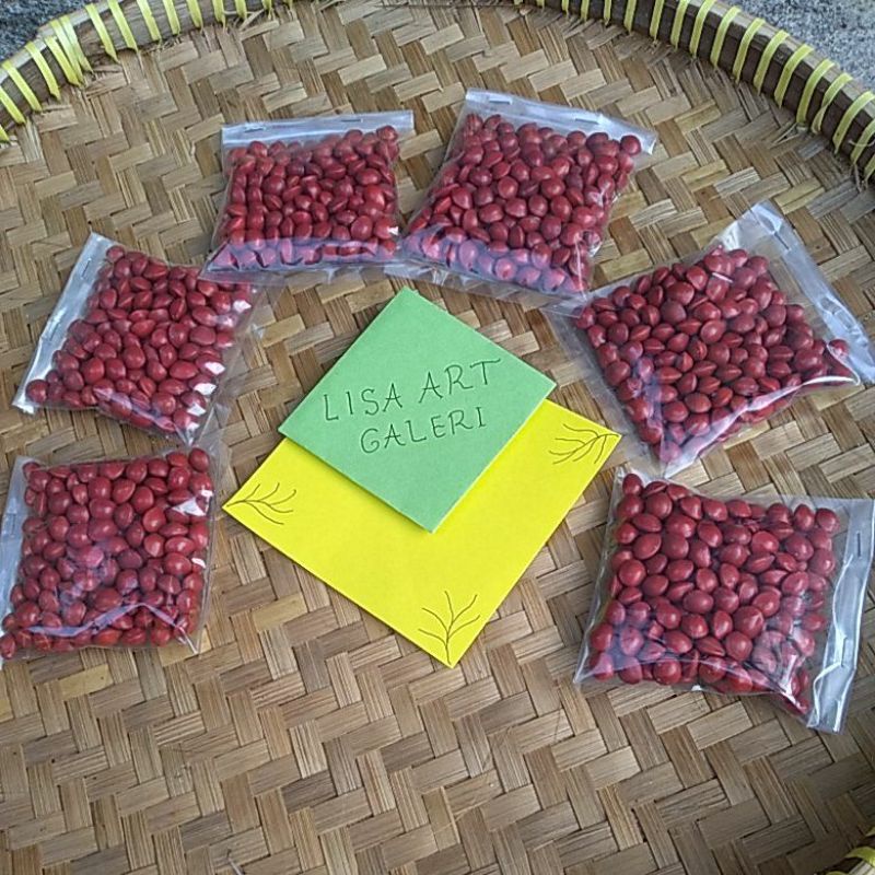 Biji Saga Merah untuk kerajinan/kolase/prakarya/bibit